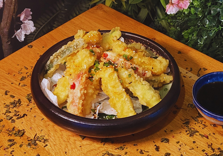 Yuzu sushi composition — fresh rolls